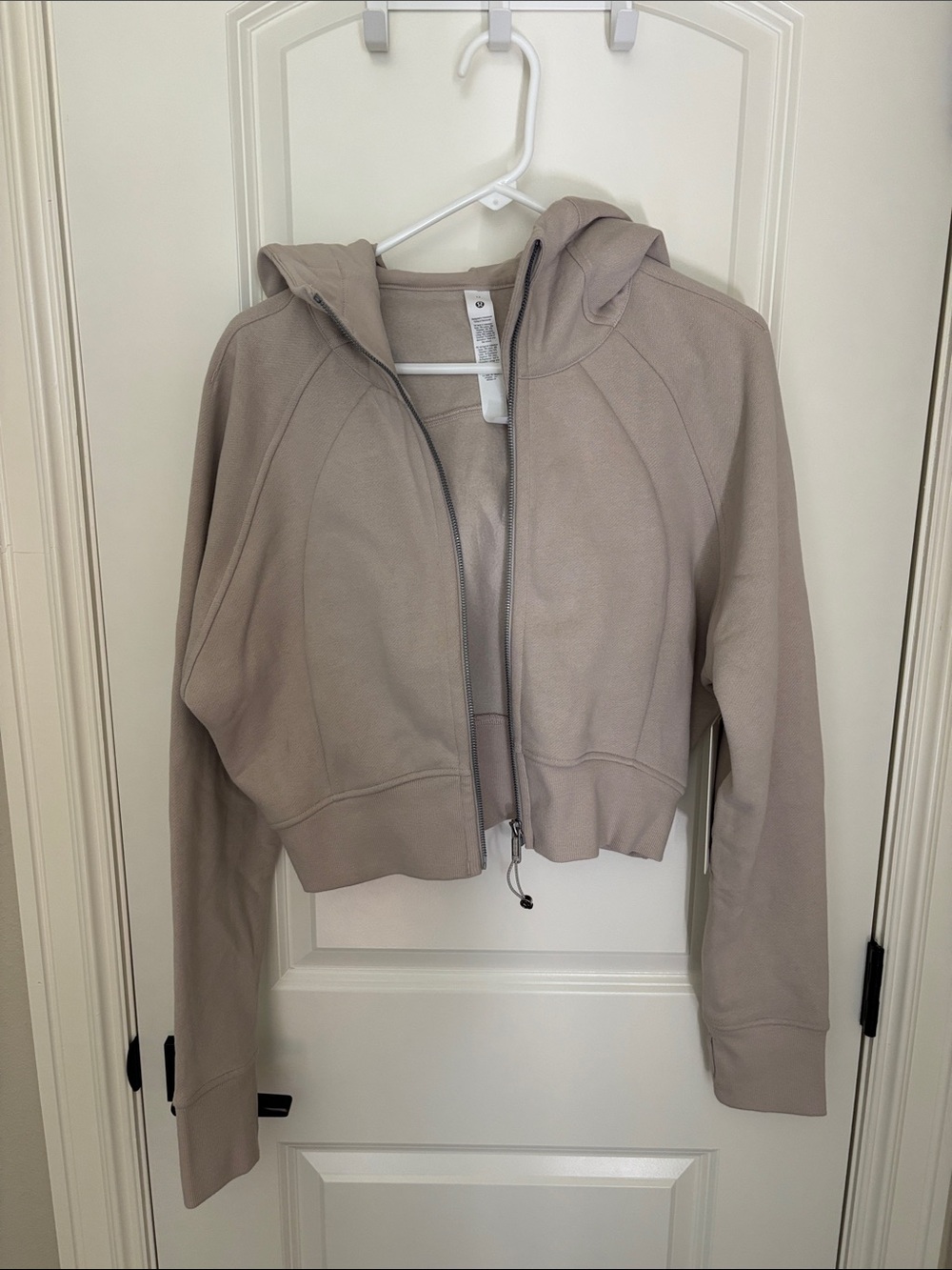 lululemon athletica Cropped Hooded Zip Jacket in Taupe